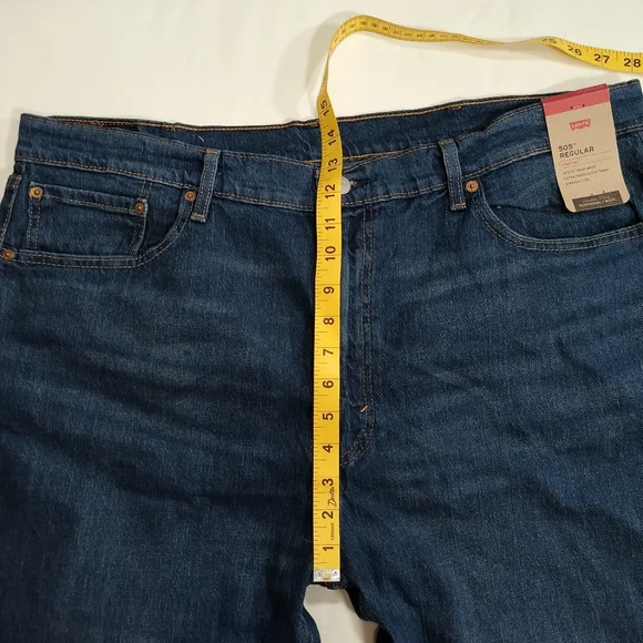 Levi's 505 Men's Blue Jeans Regular Stretch. Size W42/32 - Picture 5 of 9